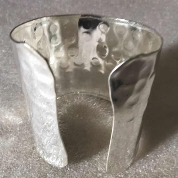 Hammered Silver Cuff Bracelet - Picture 3 of 4